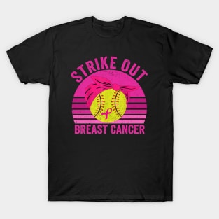 Strike Out Breast Cancer Baseball Fight Awareness Men Women T-Shirt